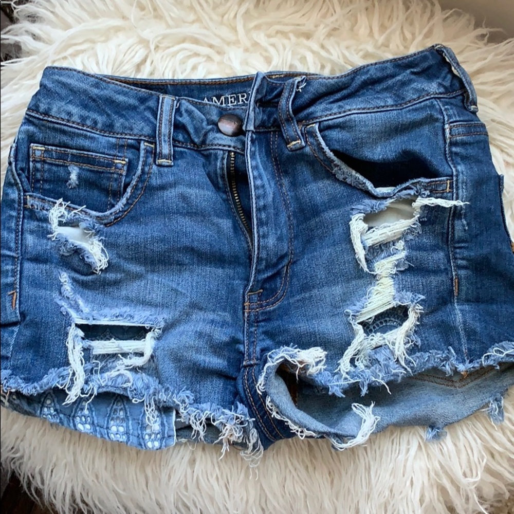 American Eagle denim shorts size 2 super stretch